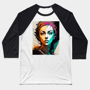 Woman In Color - Digital Portrait Baseball T-Shirt